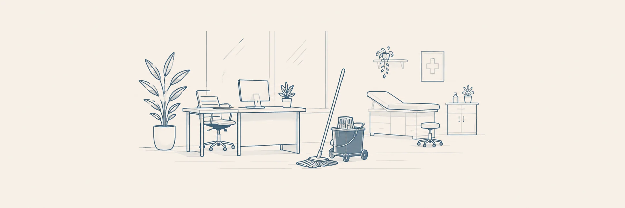 Illustration Büro- und Praxisreinigung